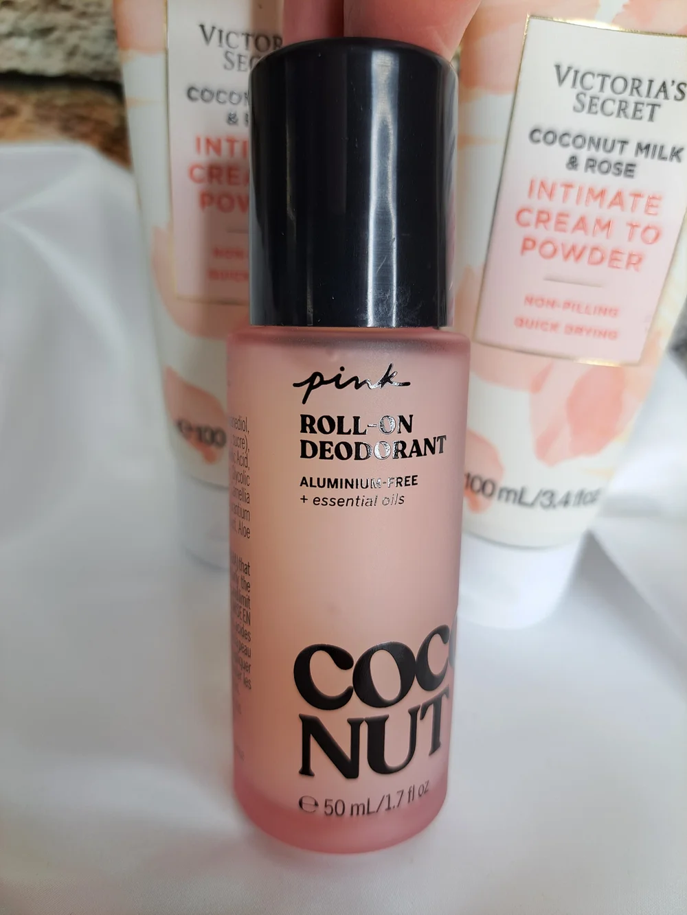 Victoria's Secret Coconut Milk & Rose Intimate Cream to Powder & Deodrant Set 3